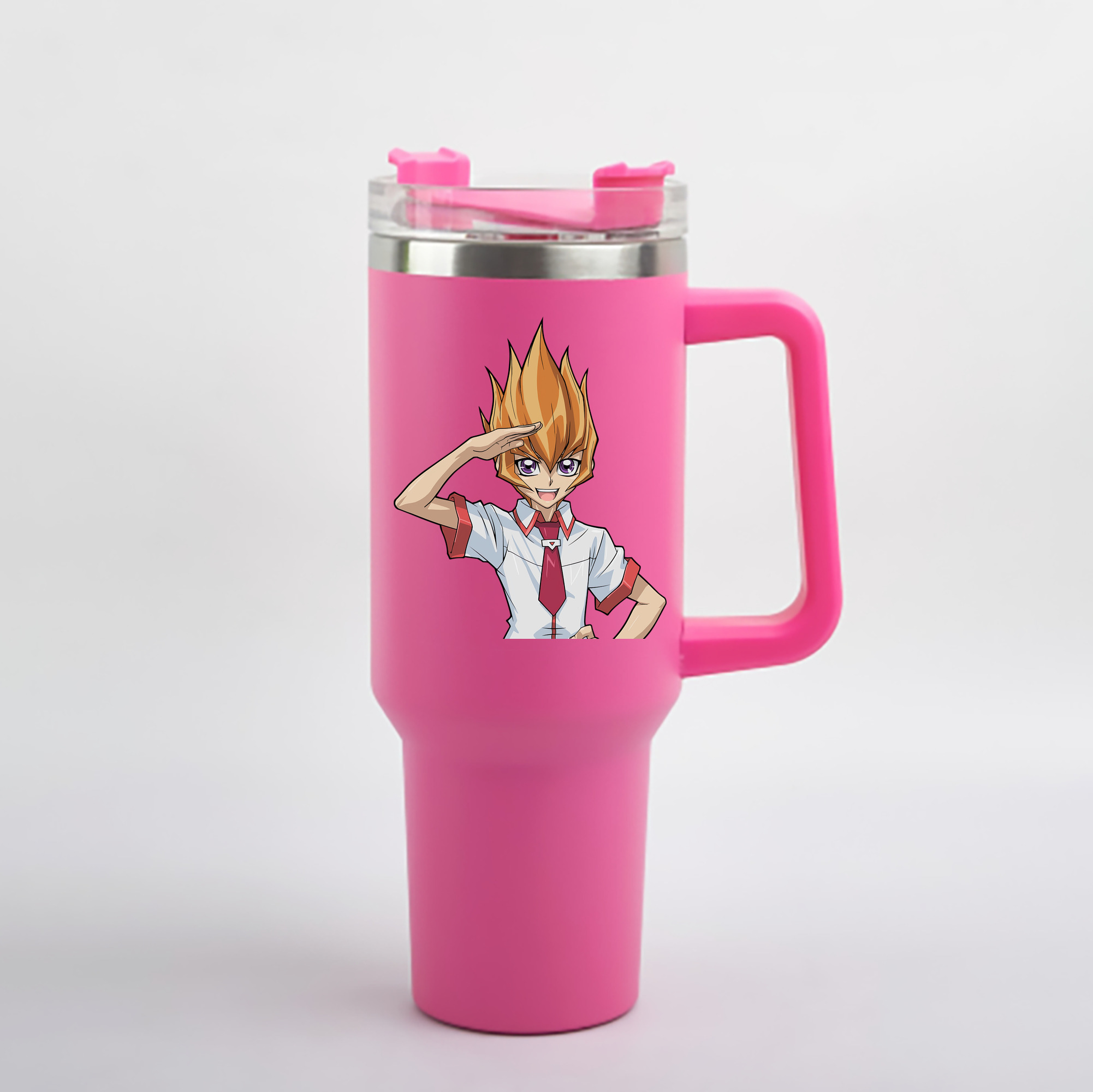 （画像用） 遊☆戯☆王 Yu-Gi-Oh! 1200mL車用タンブラー - クリスタルステッカー（プラスチックストロー付き）